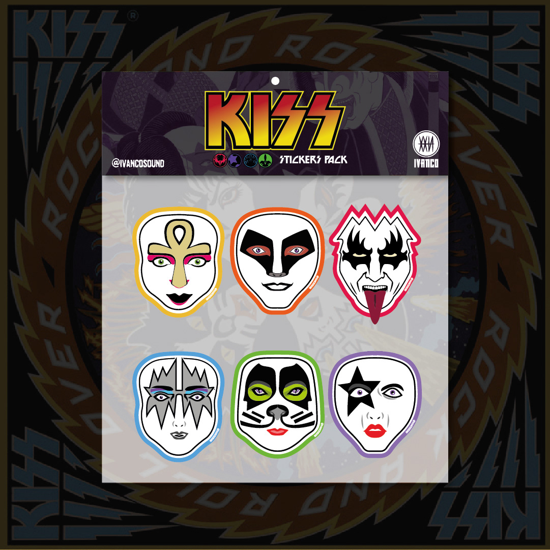 kiss gene simmons Paul Stanley  Ace Frehley Peter Criss bruce kulick tommy thayer Eric Singer Stickerpack