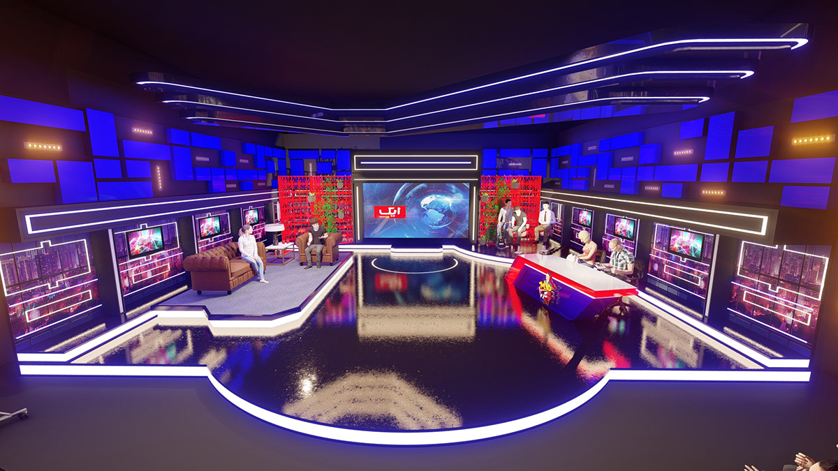 interior design  setdesign broadcast television talkshow Comedy show entertaiment newsprograms Newssetdesign tv