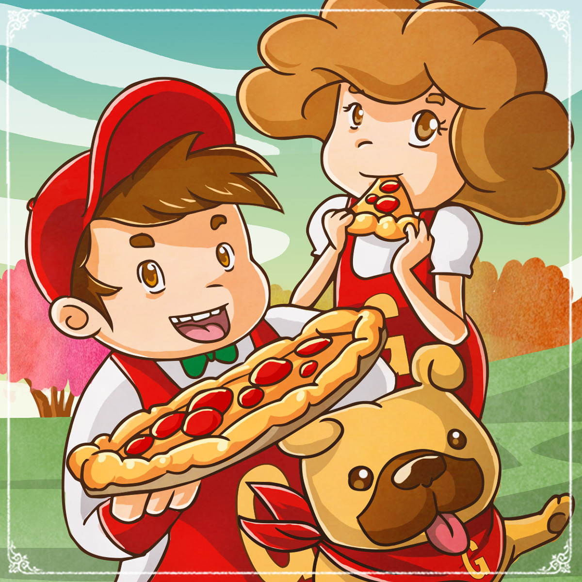 personagem Character Ilustração vecto art vector restaurant Pizza