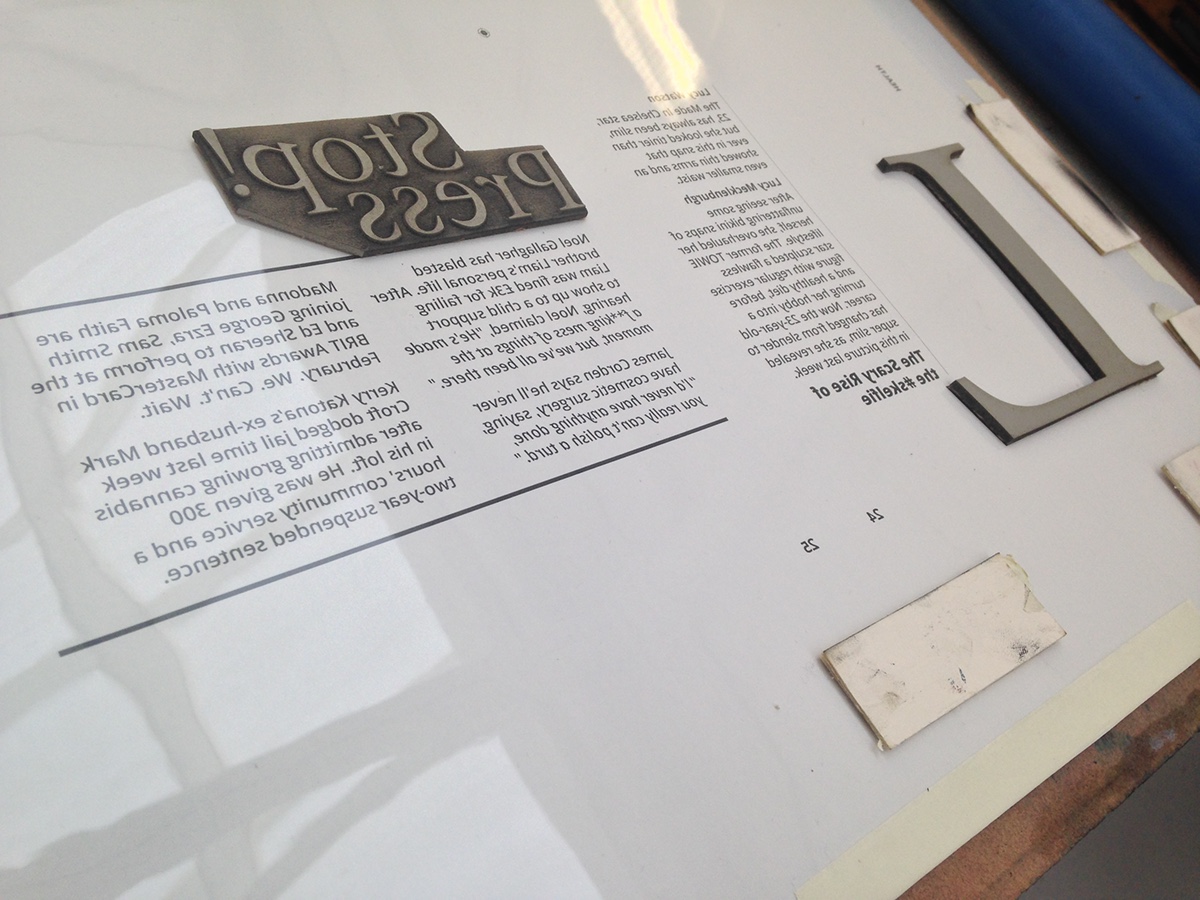 magazine compose monotone printmaking paper letterpress blind deboss screenprint
