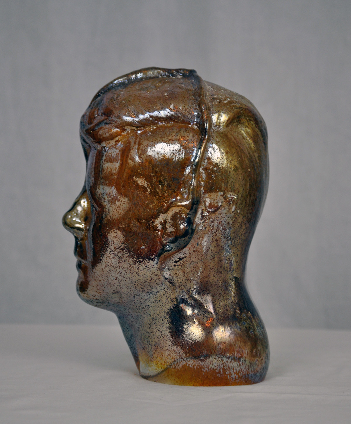 glass glassblowing hot glass kennedy President Kennedy JFK bust portrait figure face