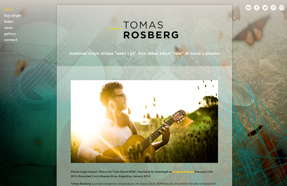 musician songwriter Singer Composer alternative uk artist Debut Album Tomas Rosberg argentina buenos aires London