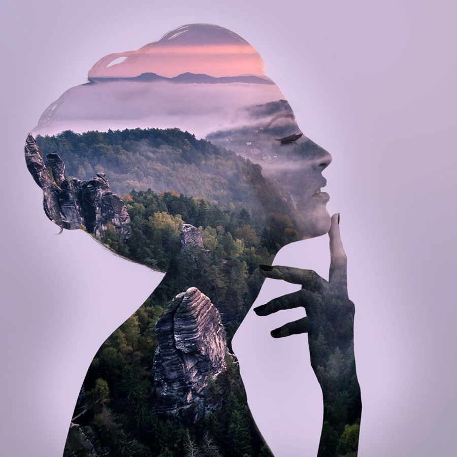 double exposure portraits graphic design 