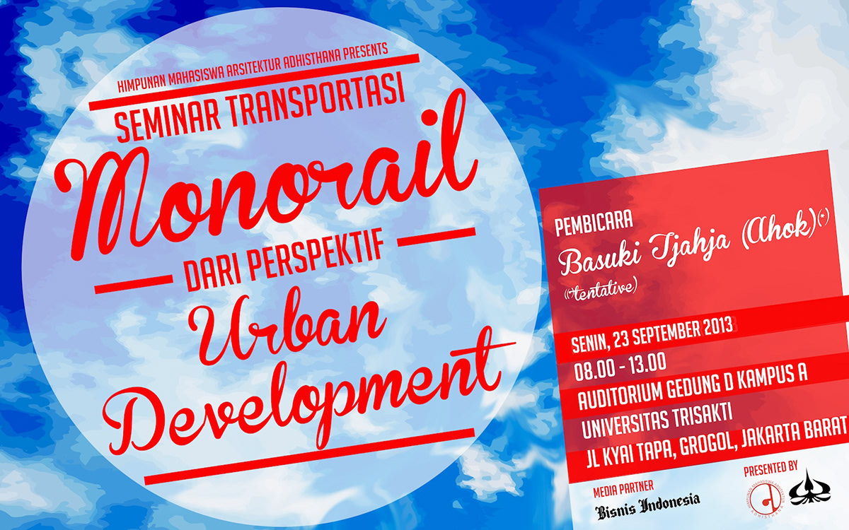 monorail jakarta vector poster transportation seminar