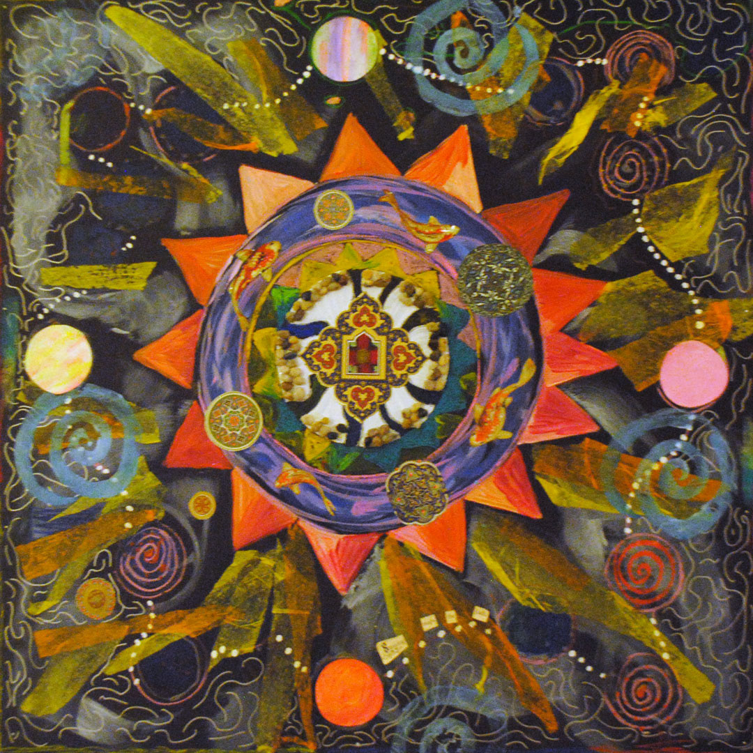 Mandala buddhism spirituality color color of faith Collaboration mixed media Pastels collage paint Virtues