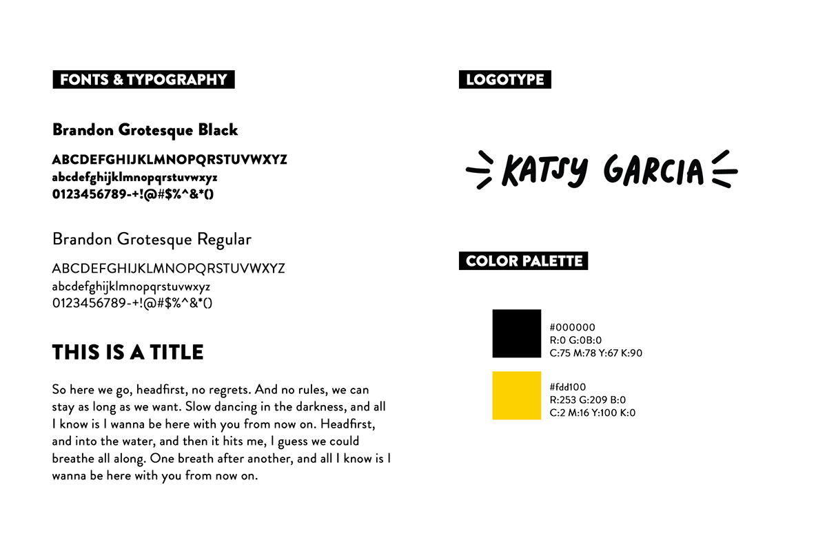 Adobe Portfolio katsy garcia personal designer Illustrator calling card portfolio letter Website