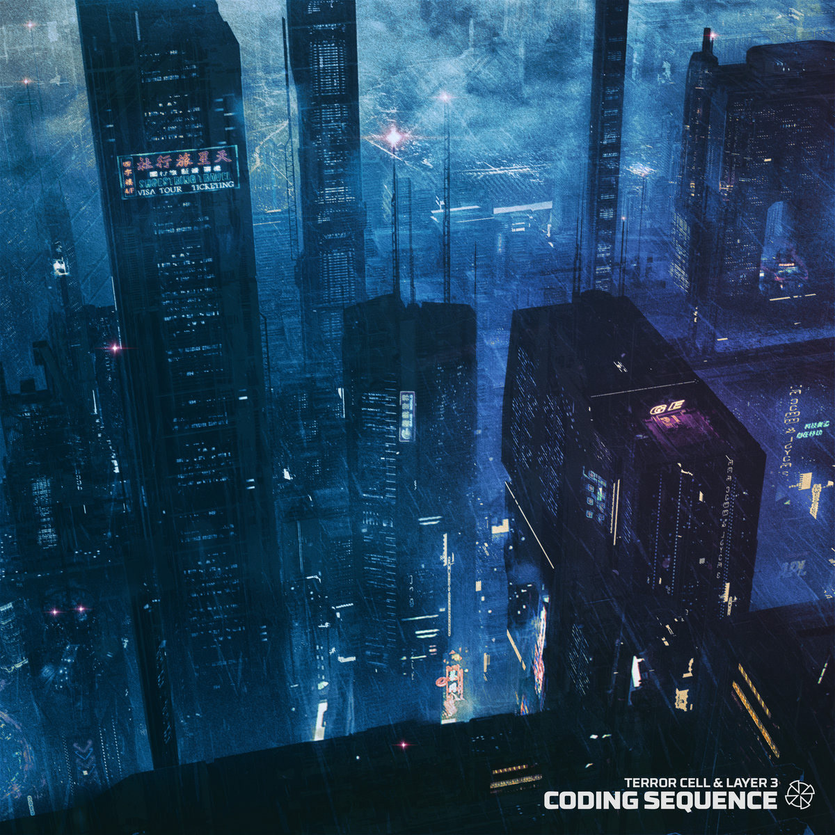 3D Bladerunner city Cyberpunk future metropolis Night City rain Scifi