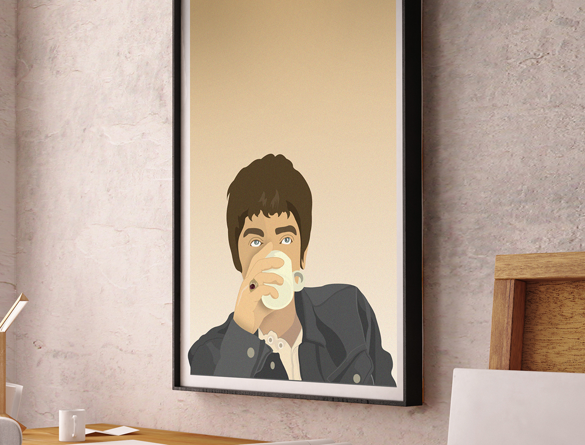 prints Illustrator Conor McGregor Bowie Noel Gallagher idols design