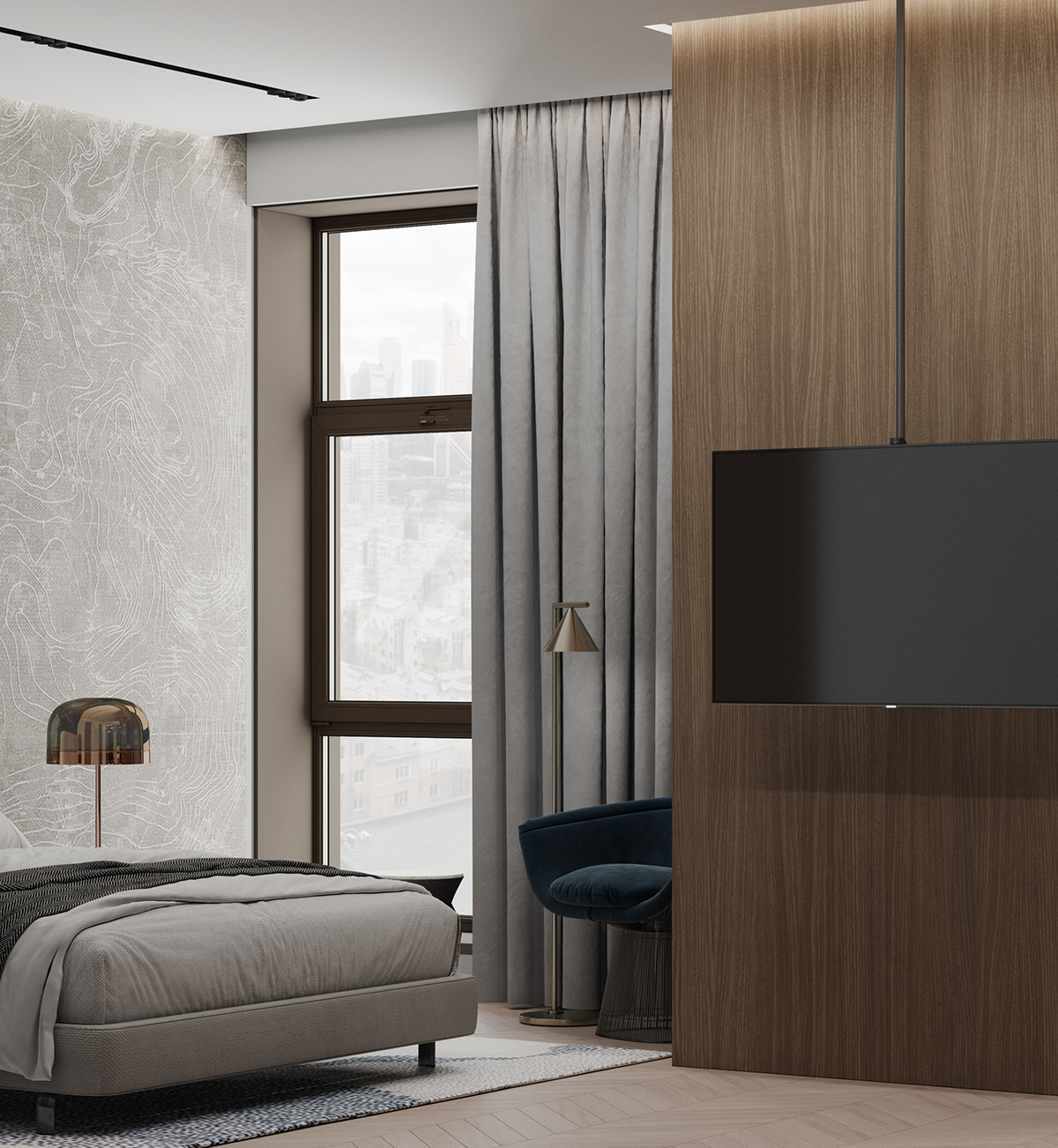 3ds max bedroom bedroominterior contemporary corona design interior interiordesign minimal modern visualization