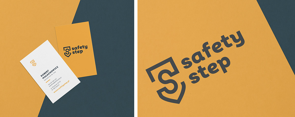 branding  Business Cards cards logo safety safety step shield