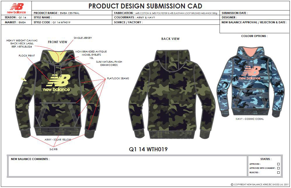 New Balance apparel camouflage pattern hoodie tee