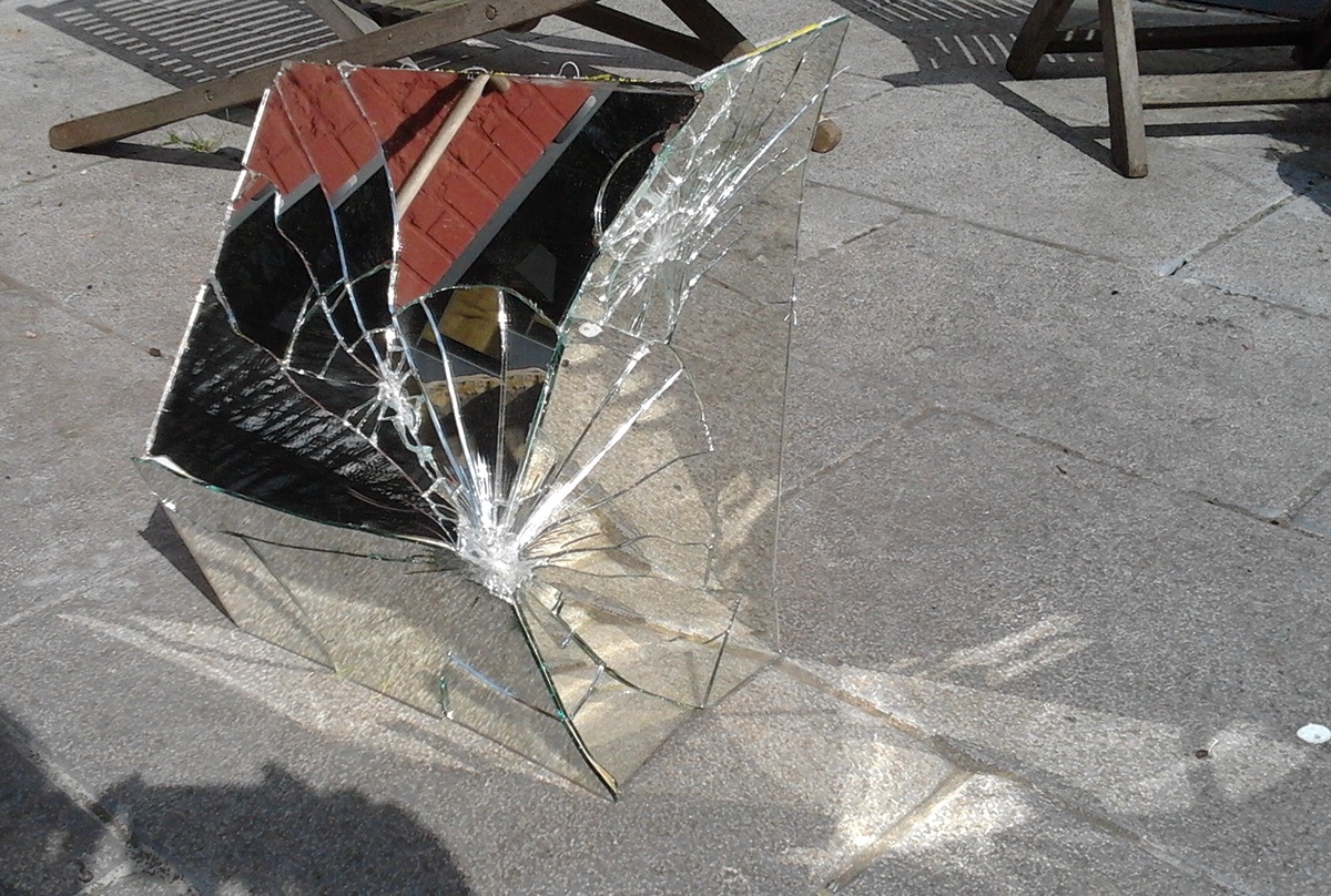 mirror fragmentation broken shattered destruction