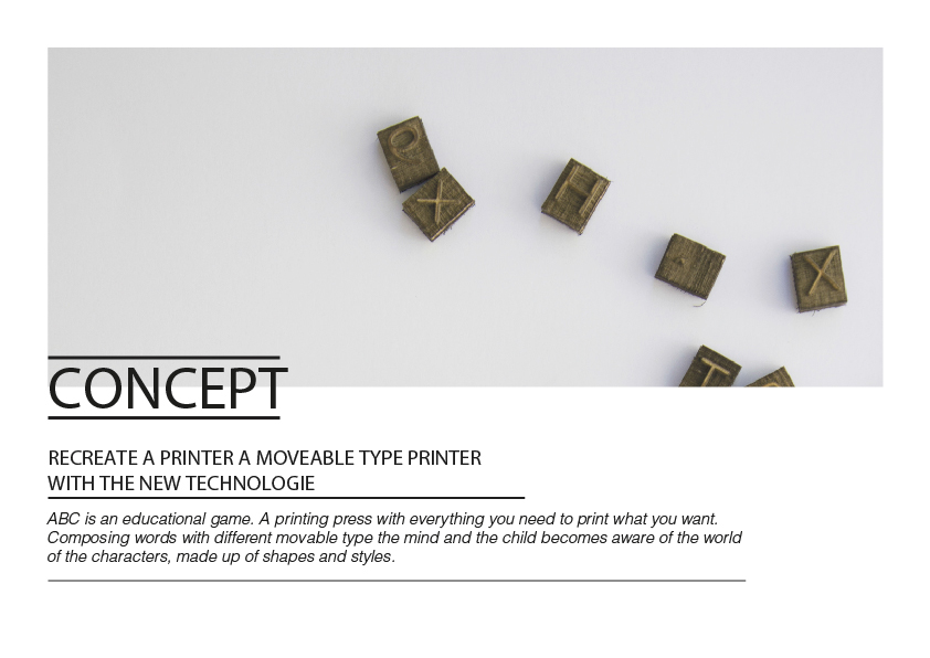 ABC letterpress print children printer 3D Lasercut study learning