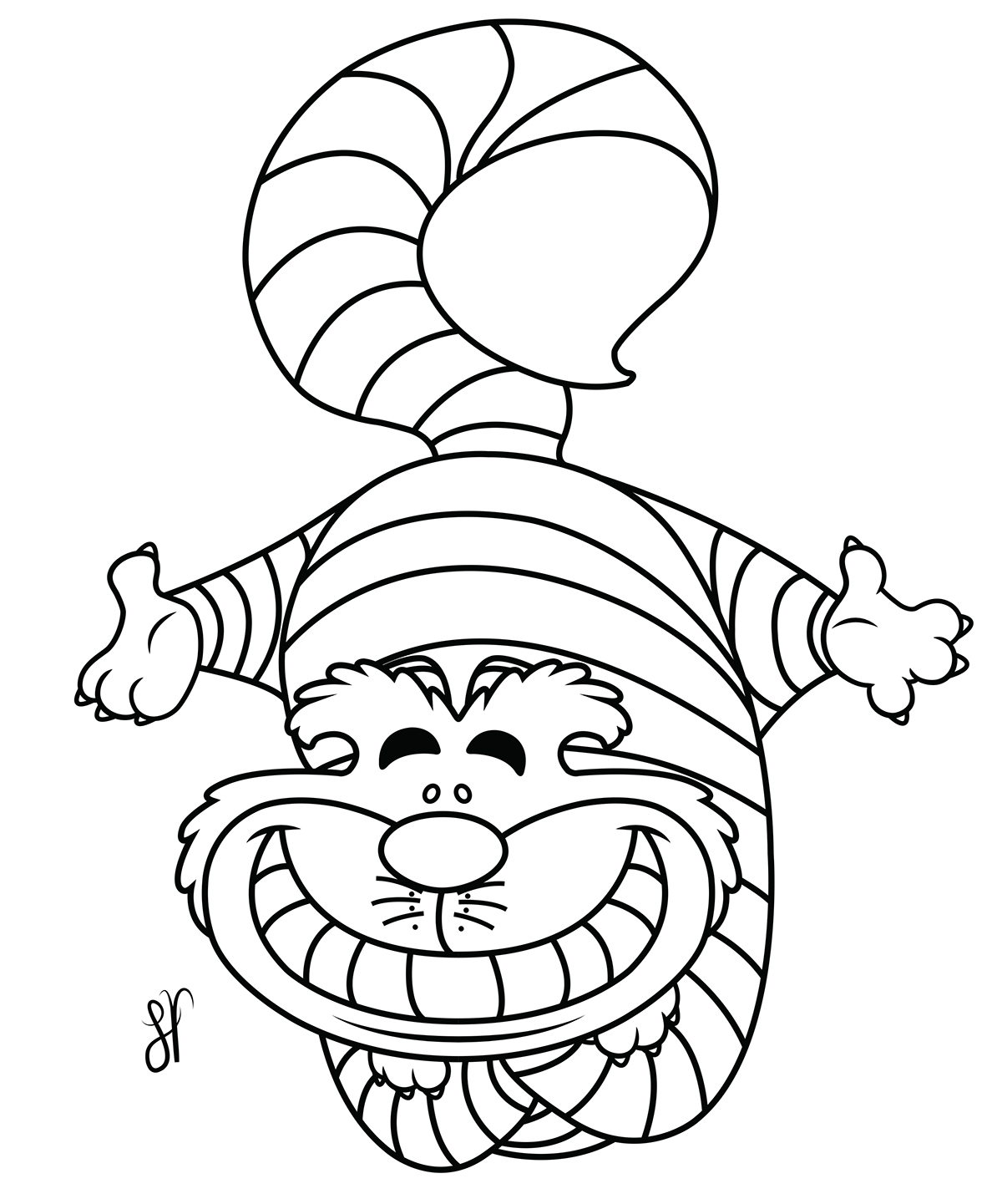 ilustracion sonriente disney fanart cartoon cheshire aliceinwonderland design Character