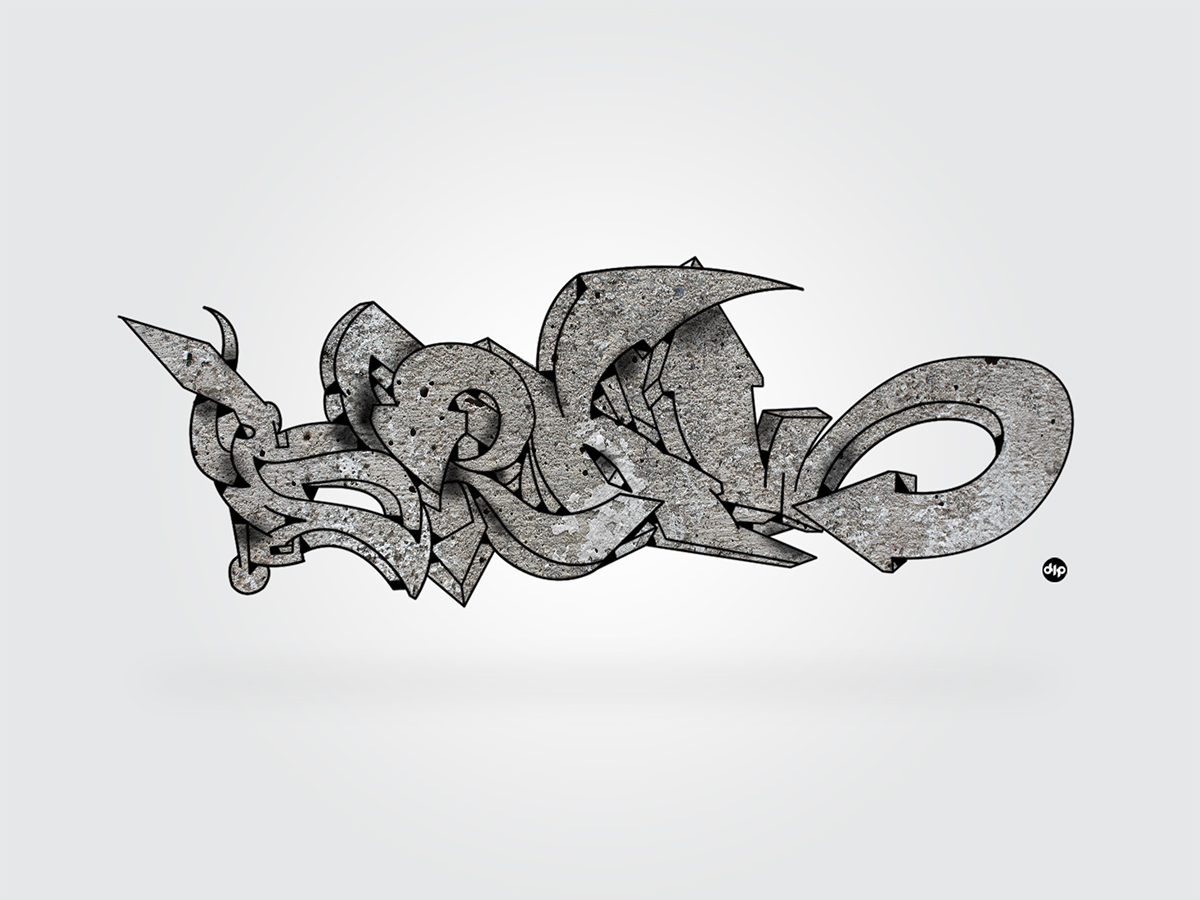 draw graffiti digital sketch 3D 3D typography wild style