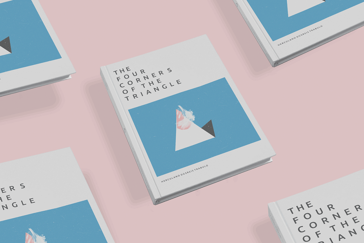 book cover editorial blue triangle