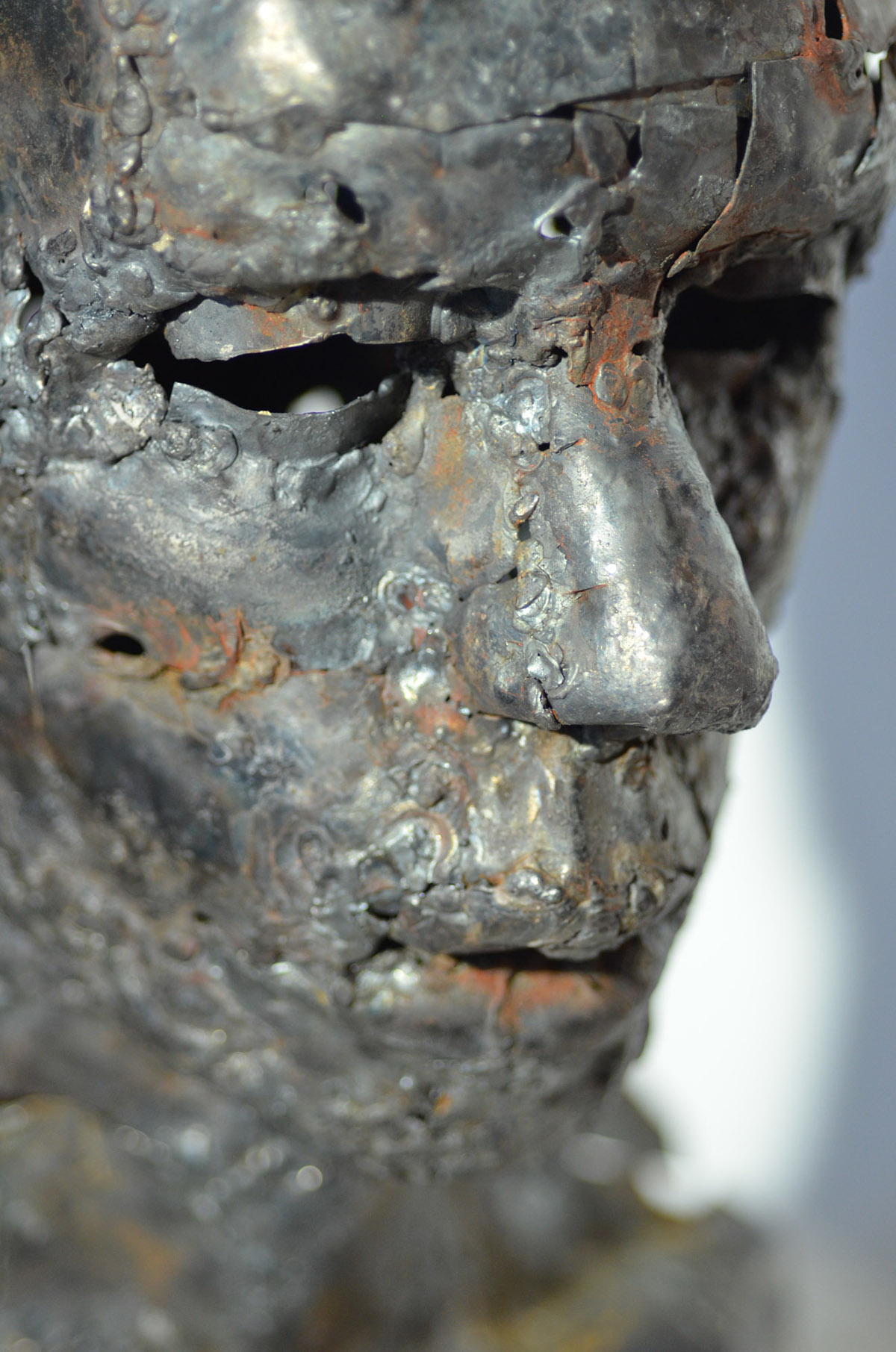 portrait sculpture forged metal