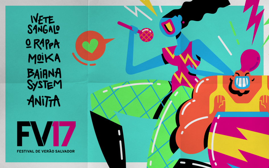 vector music UFO rock Samba Character colors poster festival skate