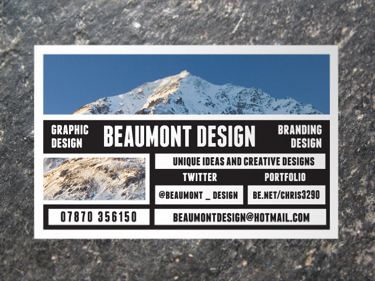 self logo brand identity stationary mountain Beautiful beaumont chris business card letter head compliment slip Unique