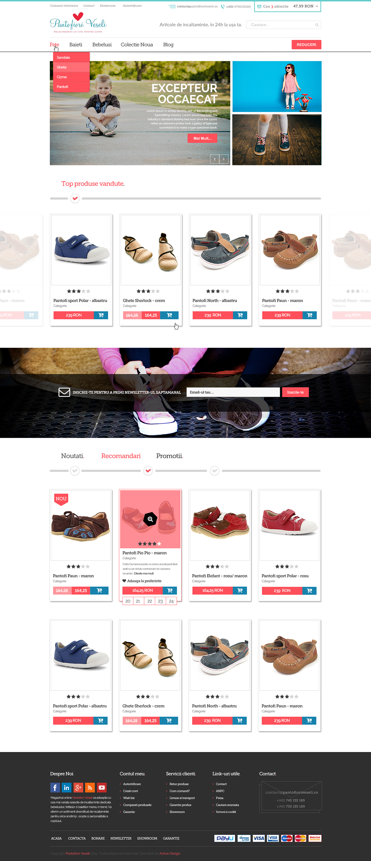 store photoshop Webdesign shoes kids