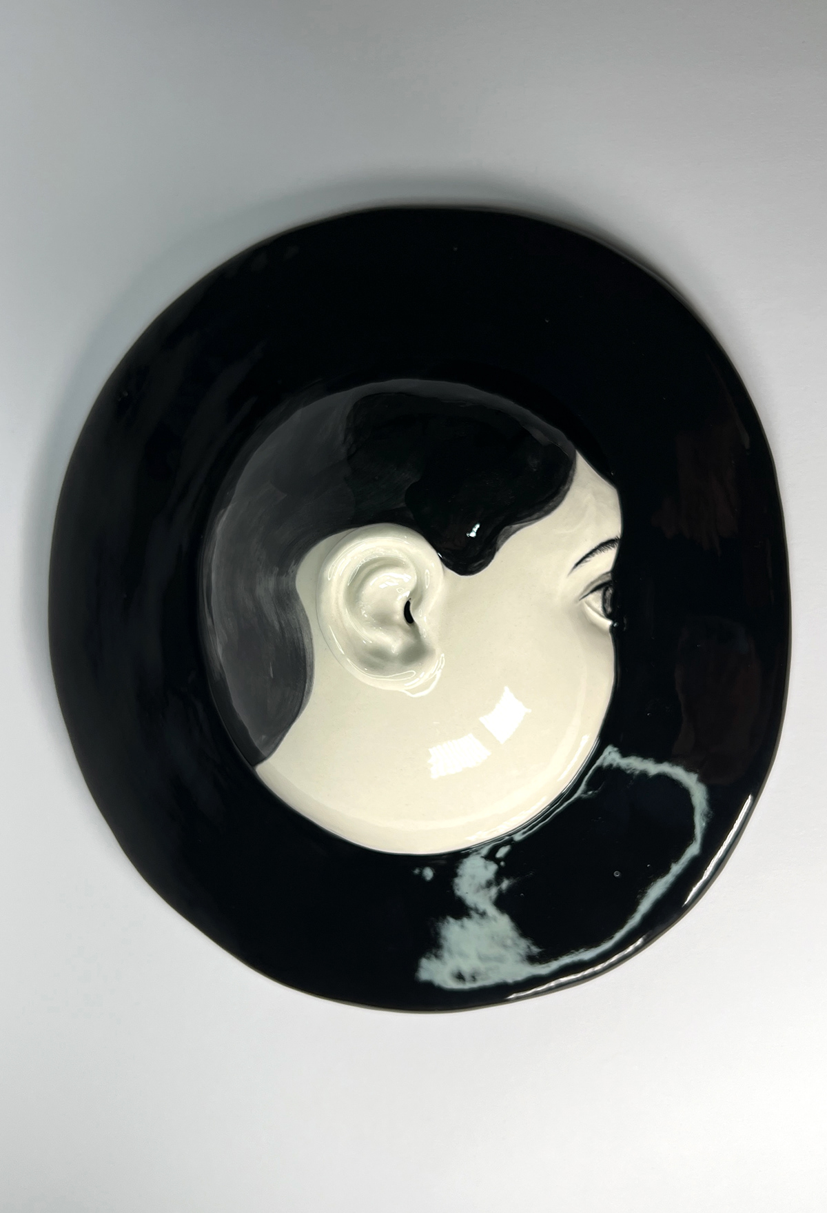 art ceramic art sculpture black and white girls black water ink eye