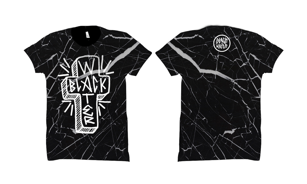 T Shirt Clothing apparel logo cross streetwear free mock up business card water black