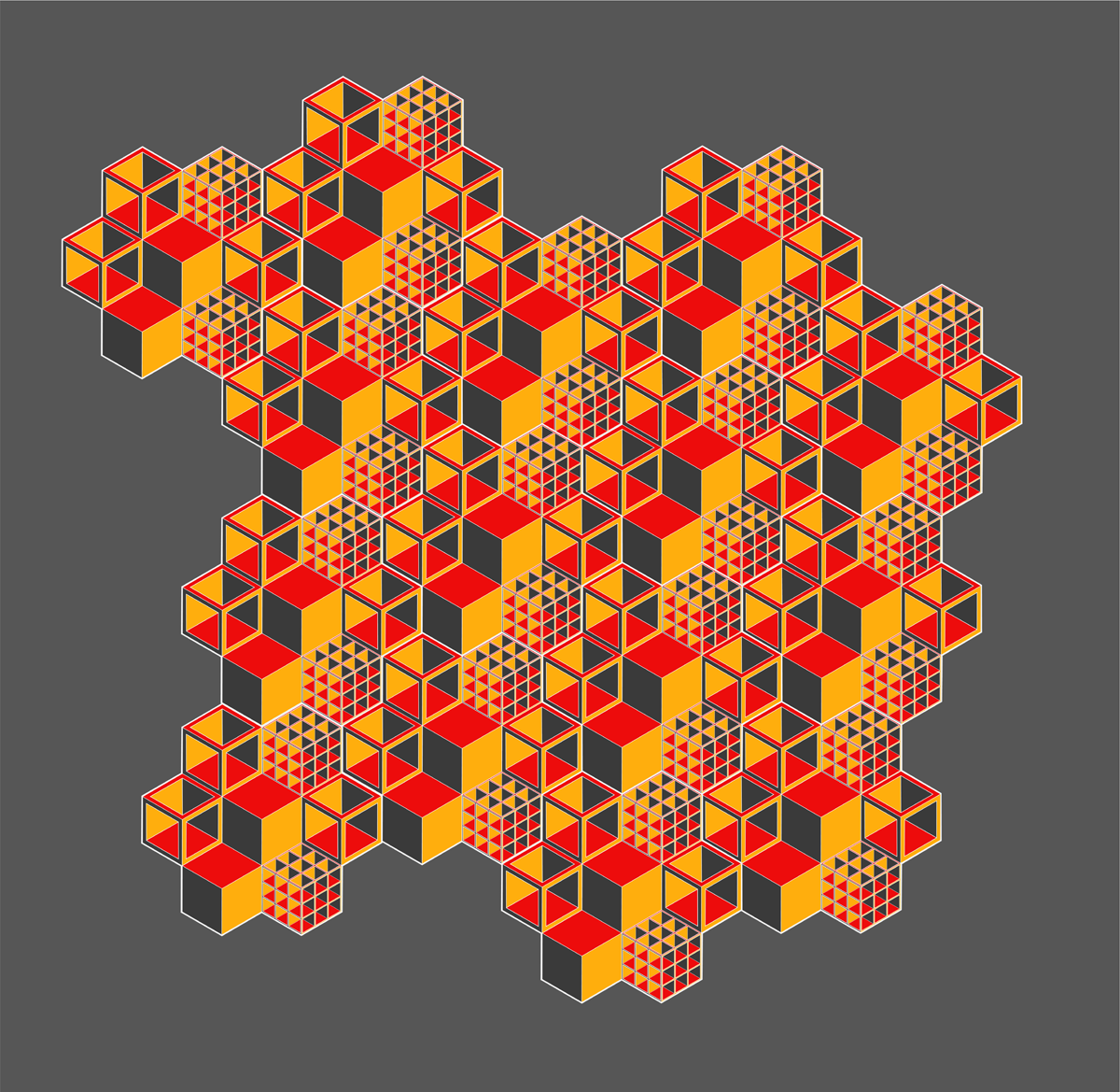 cube 3D Illustrator student vector pattern Tessellation