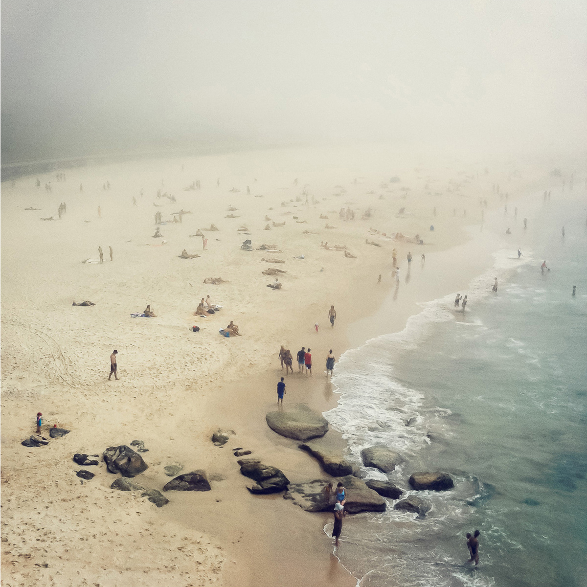 beach haze people Ocean Bondi Australia surfing wave Surf sand Landscape Pool