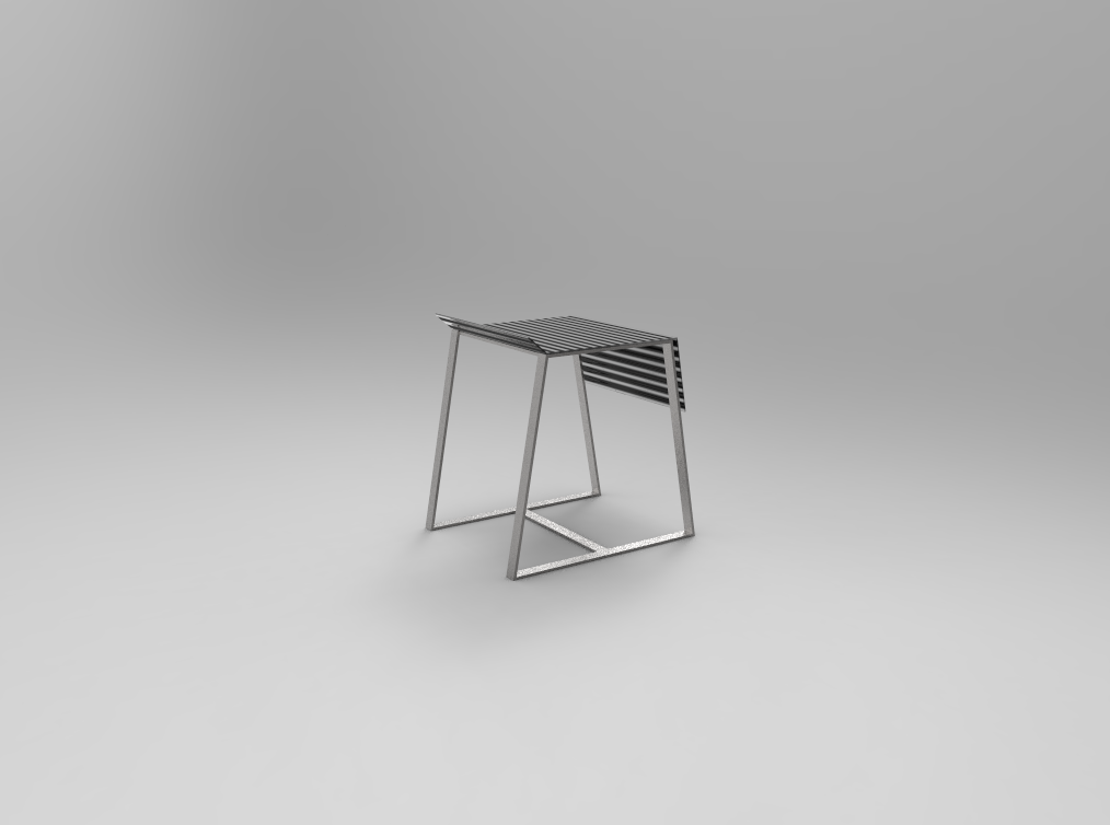 furniture design student industrial steel stool seat metal