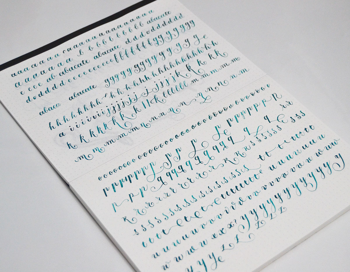 letter HAND LETTERING calligraphy practice copperplate caligrafia sketchbook