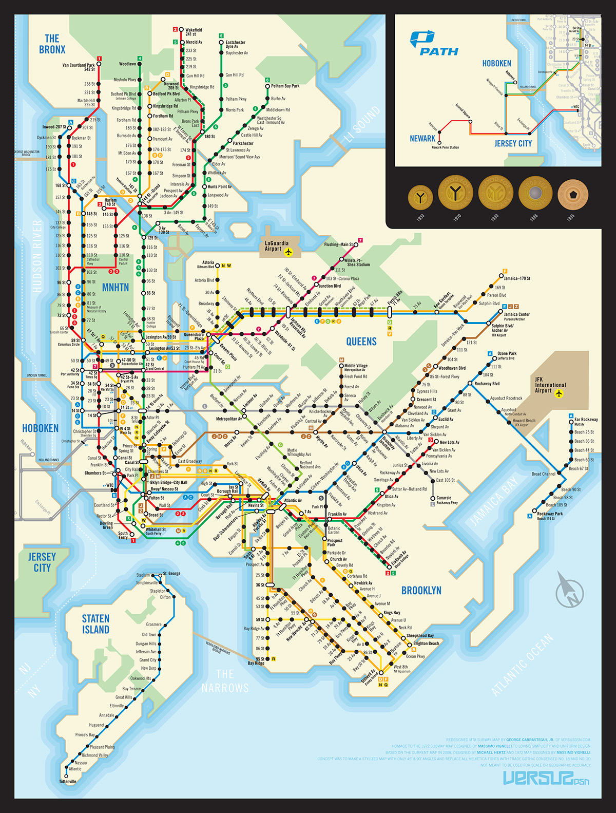 design New York subway  Map  redesign  modern  vignelli  hertz  mta