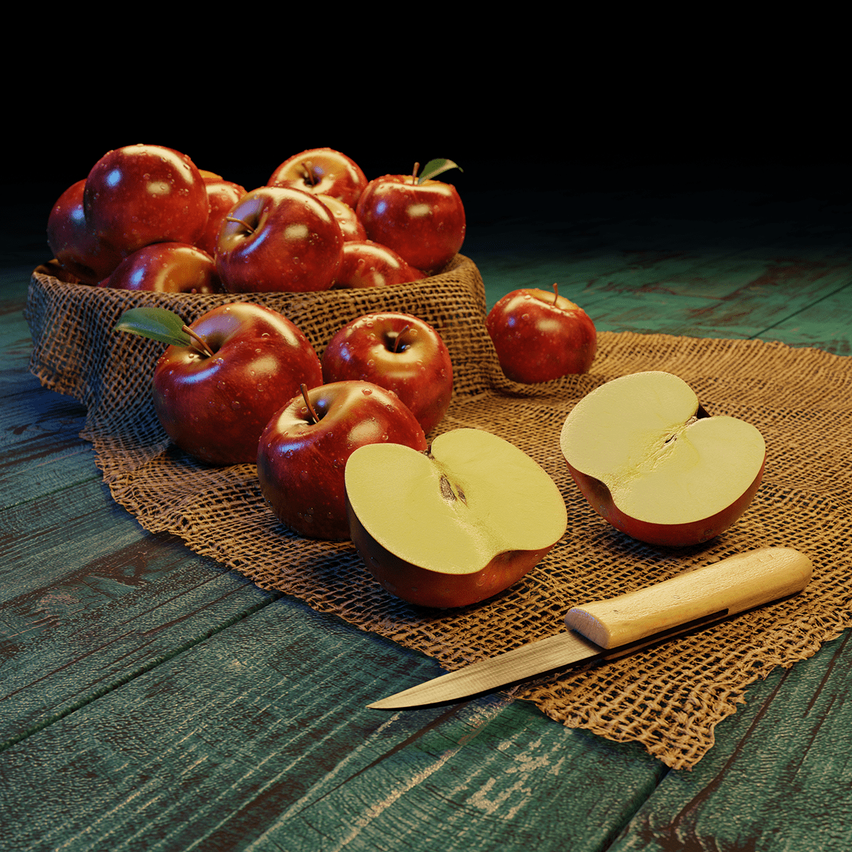 3dart 3DBlender 3dmodel apples blender Fruit mesh photorealism photorealistic