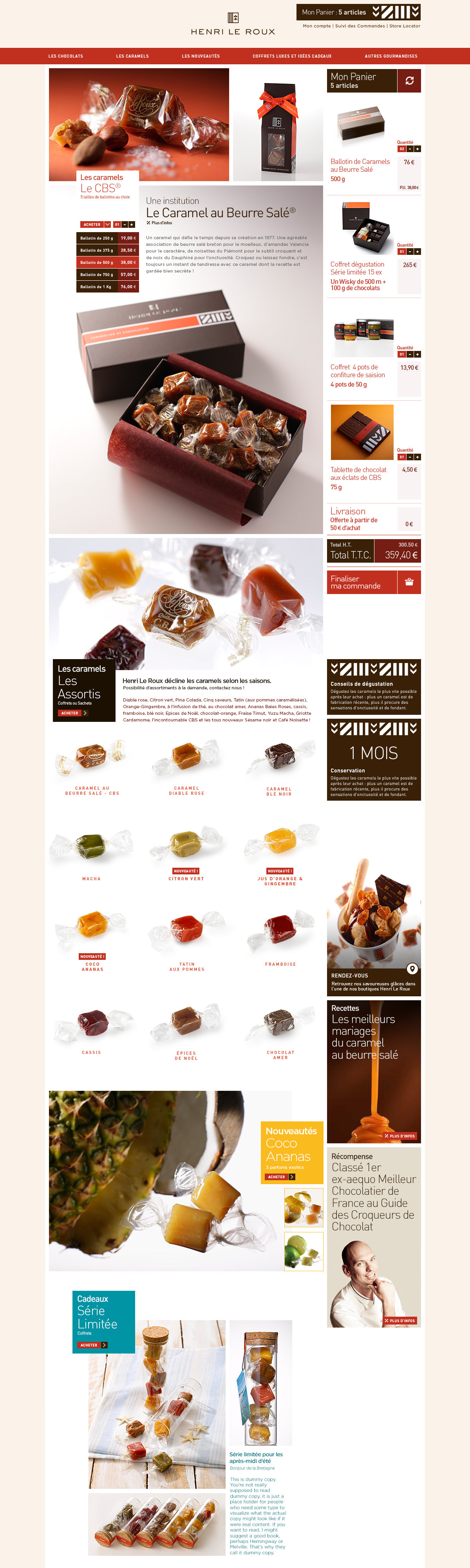 Henri Le Roux Caramélier chocolatier e-shop e-commerce Web