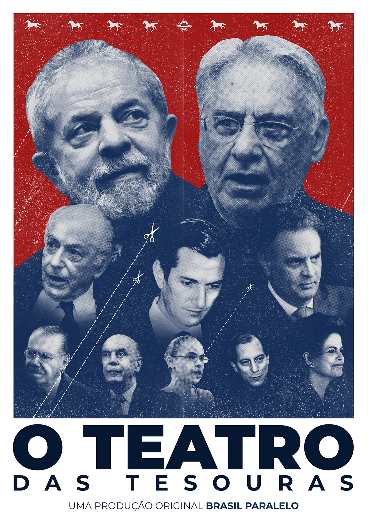 poster Brasil Paralelo teatro das tesouras Amanda Loss Politica documentário Lula Brasil composition Layout