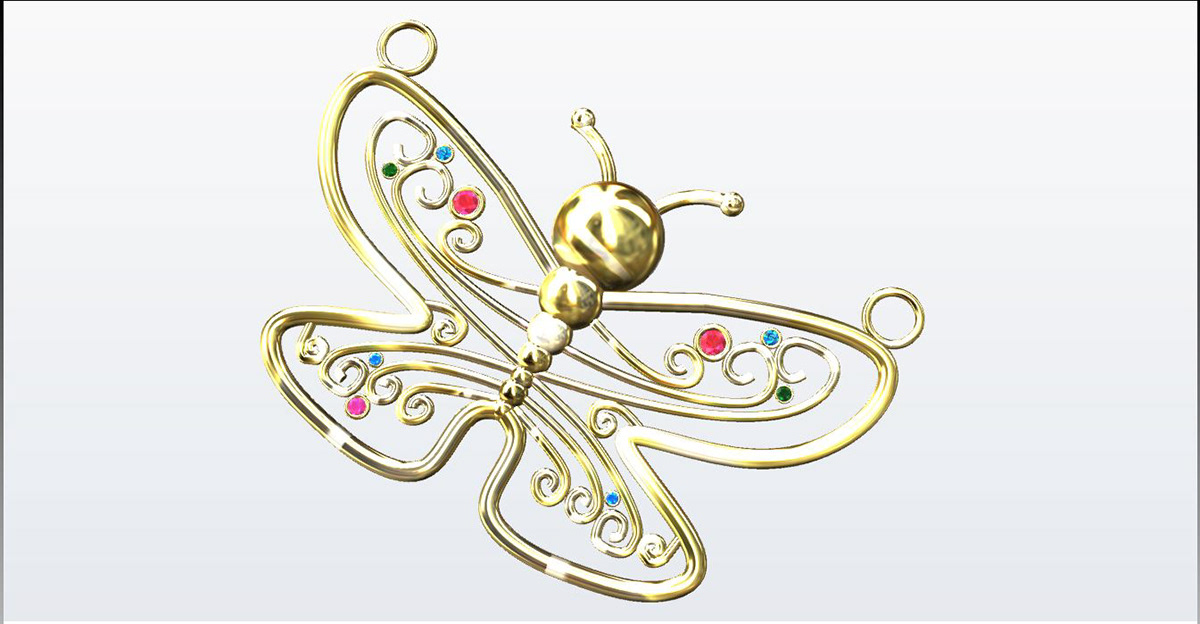 jewelry Rhino Render rendering accessories gold Rhinoceros design CAD Design