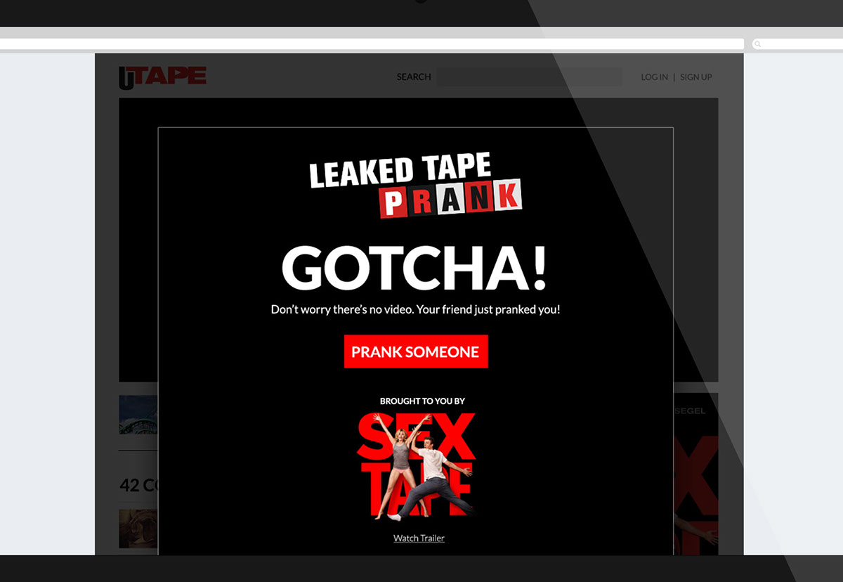 Promotional Website Prank social movie launch Sex Tape Sony