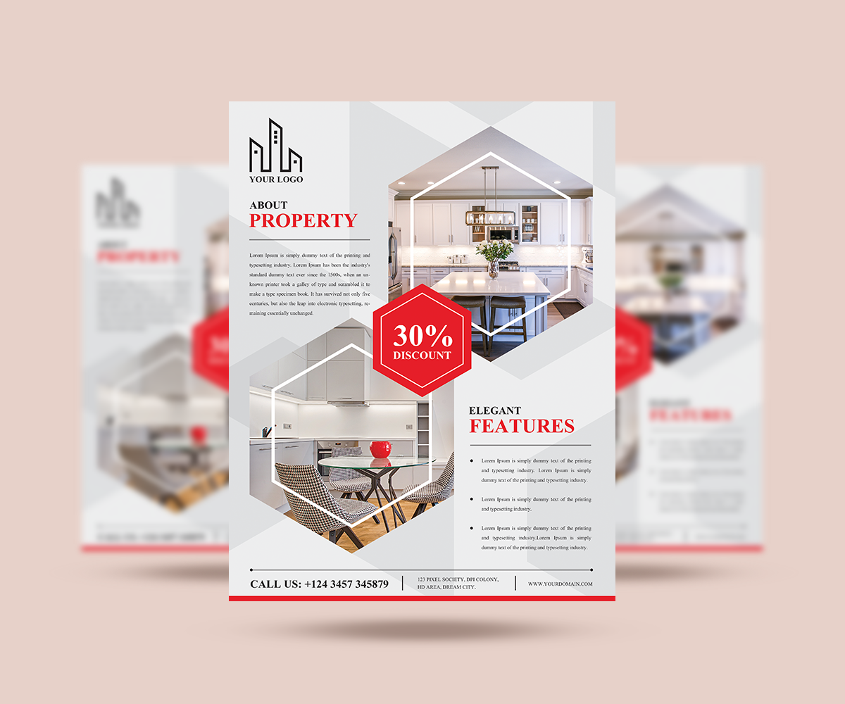 Free Real Estate Flyer Design Template on Behance Within Free Real Estate Flyer Templates Download