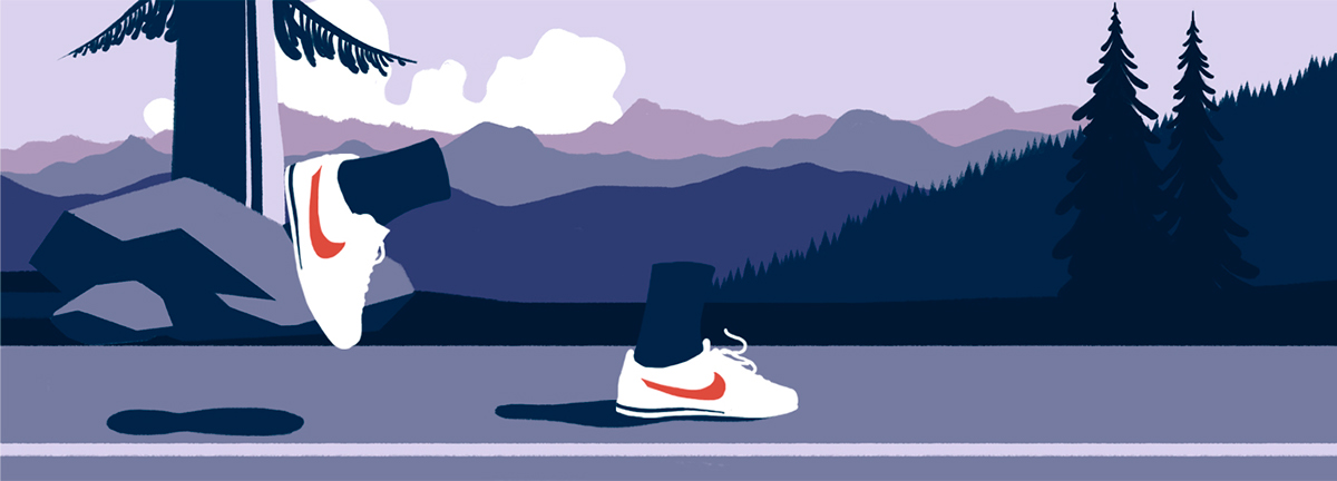 traditional animation naba 2DAnimation Nike sneakers forrest gump Movies running vintage Advertising 