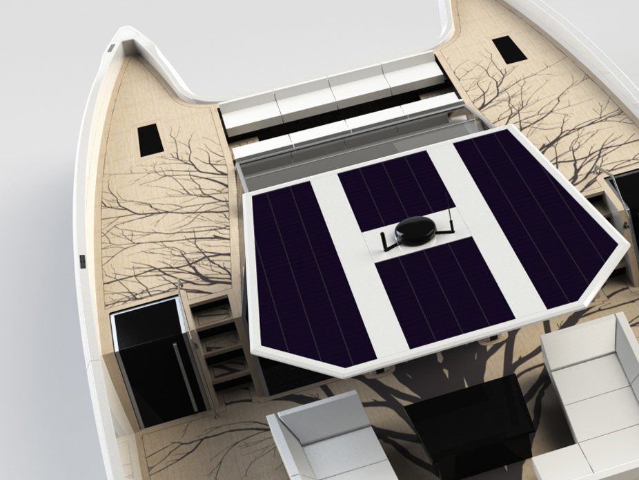 catamaran open yacht boat solar zero emission solar panel day cruiser mediterranean concept sketch