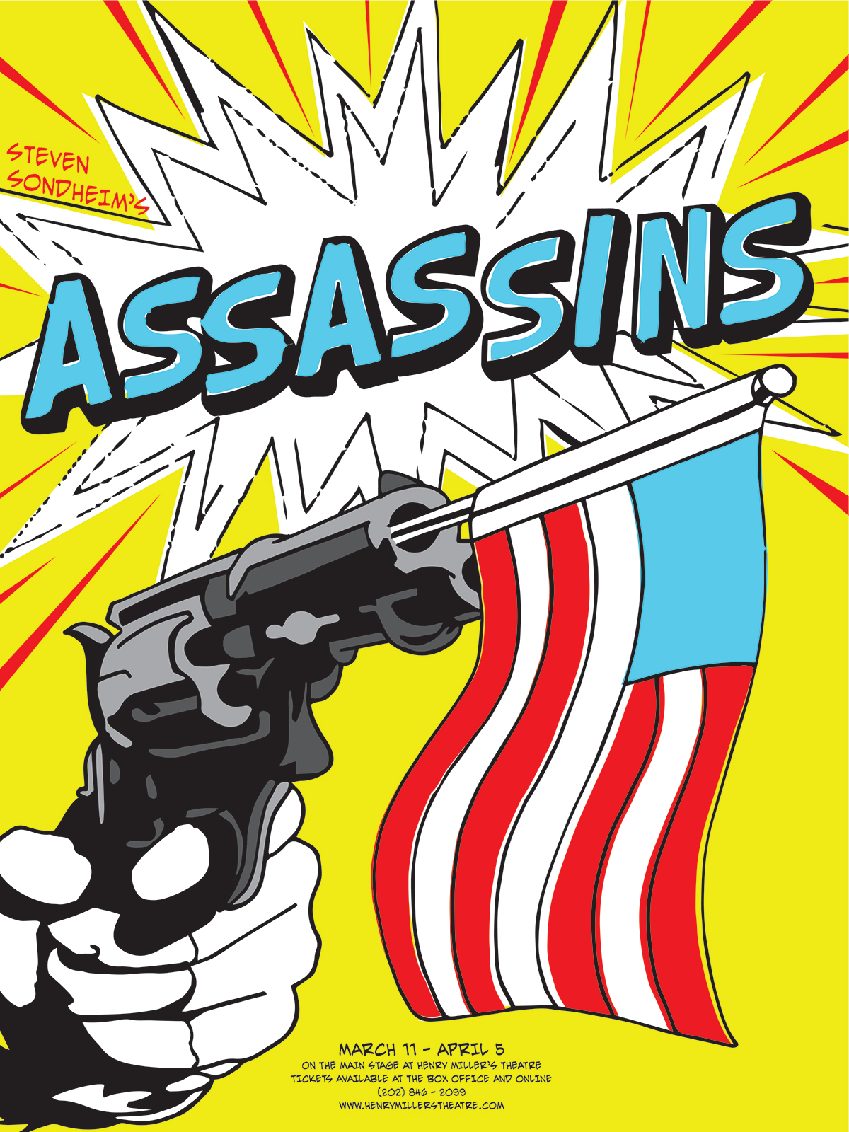 poster design Poster Design assassins sondheim Musical Graphic Novel graphic comic Comic Book Style comic style pop Pop Art
