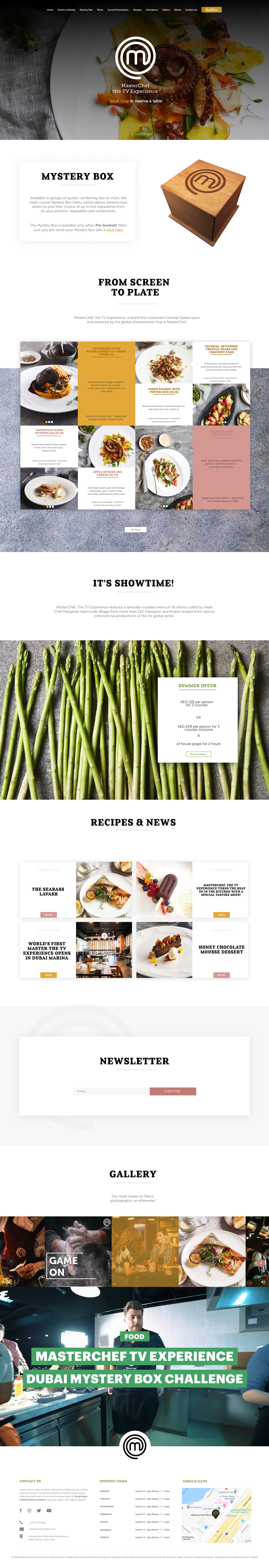 Web Design  UI/UX Food Website Restaurant Website Masterchef web layout branding 