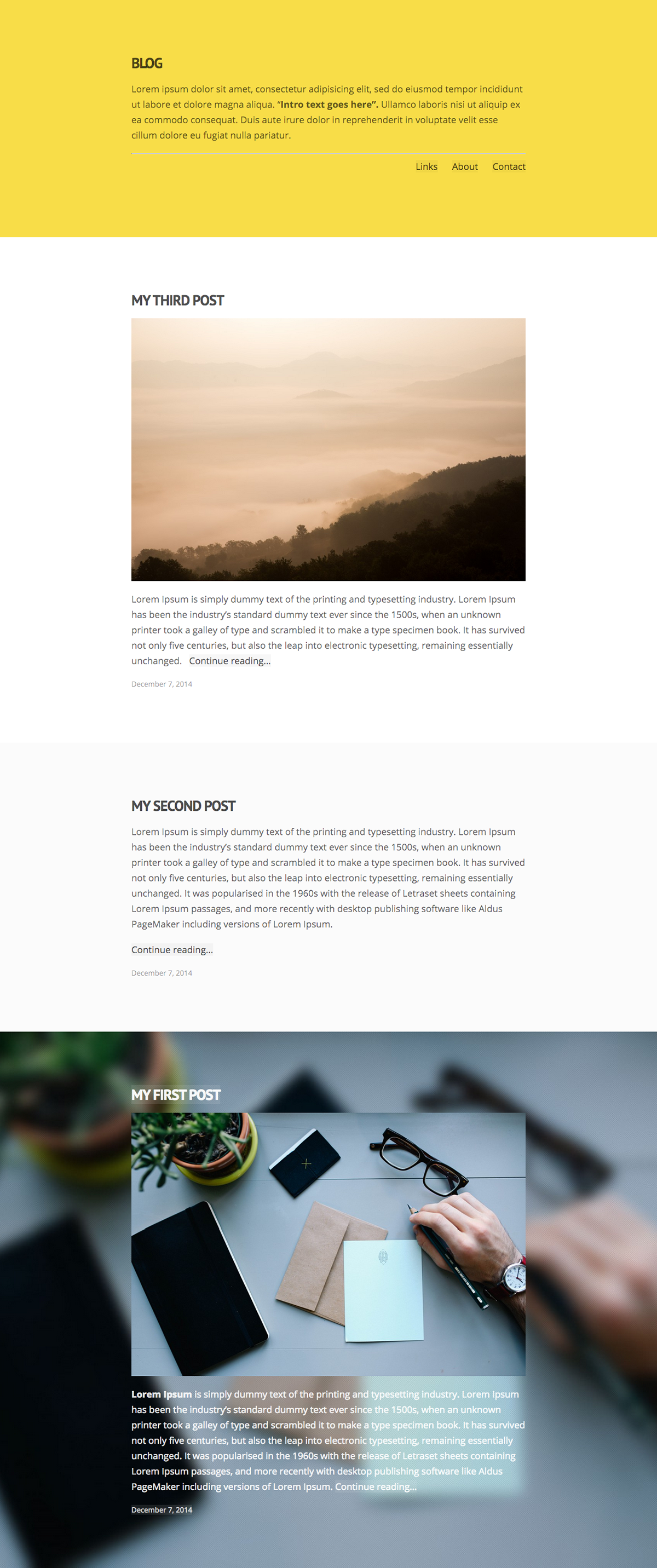 wordpress Custom Theme free Blog simple minimalistic