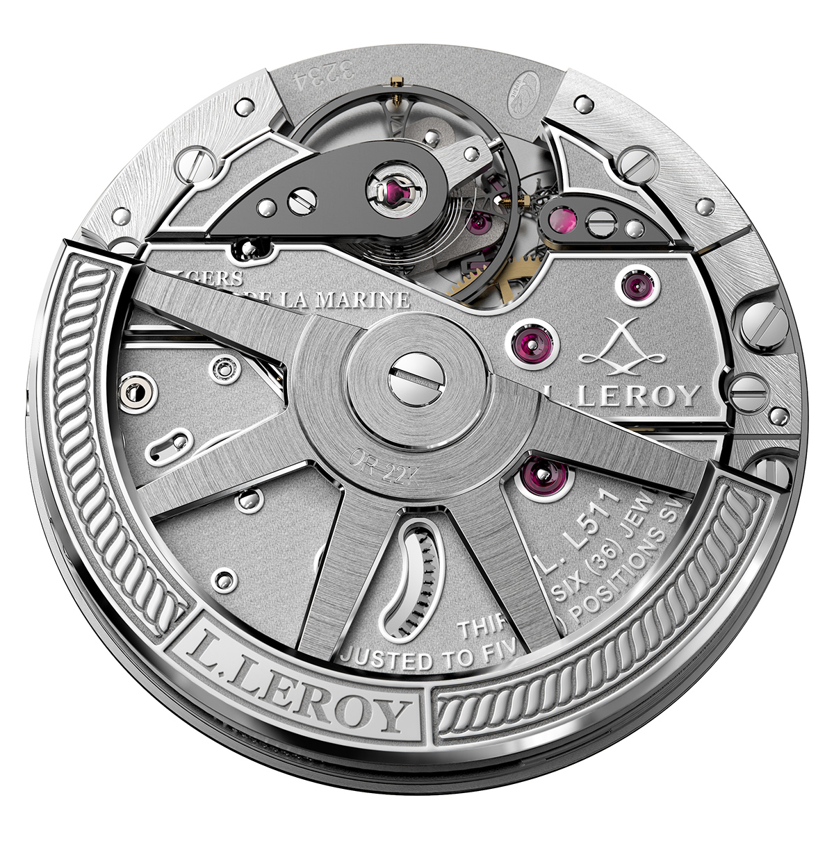 3D rendering photorealism leroy movement horology mechanism watch luxury texturing Watches montre automatic
