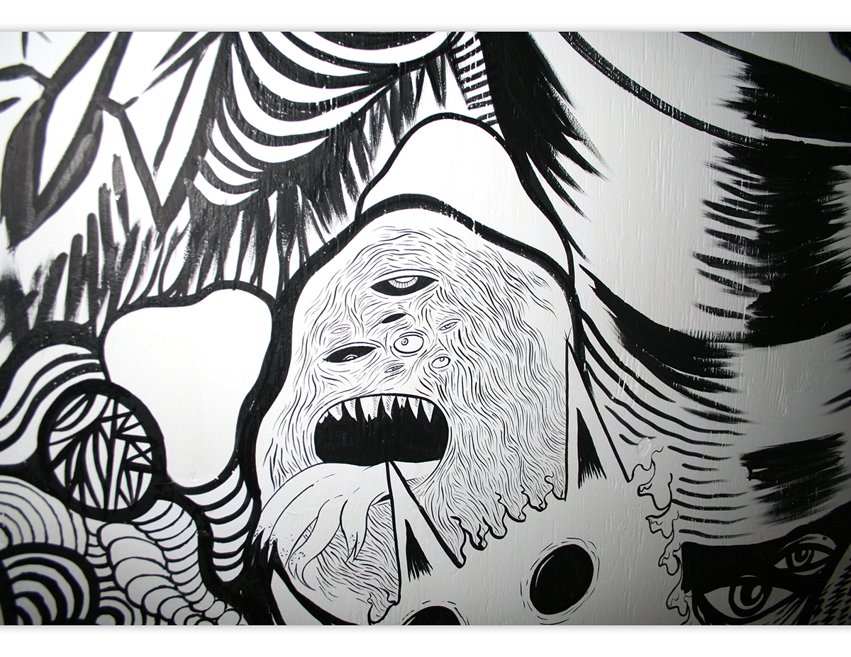 en masse CD cover Album design graphic print editorial Spot Collaboration Character grafitti black White chalk ink american concept conceptual