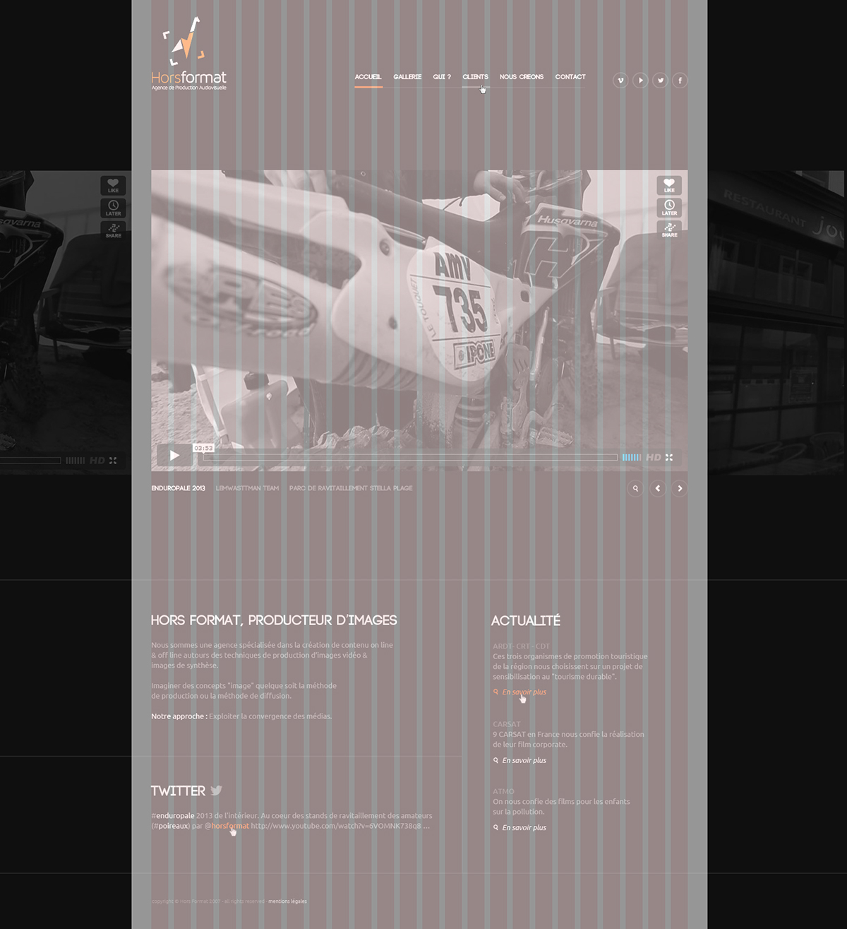 Web design Webdesign black & white orange agency agence vimeo black