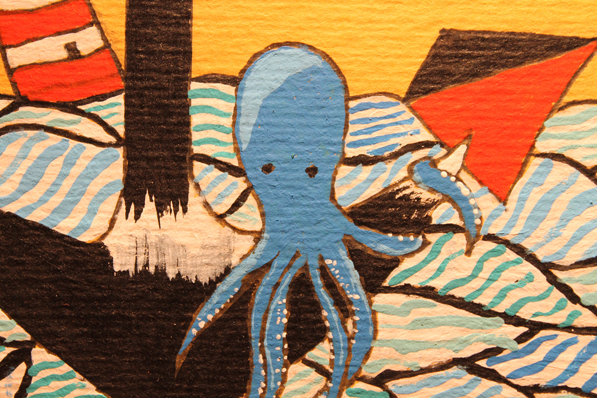 octopus skechbook cover Portada mar ancla texturas patron patthern Nanin Campos