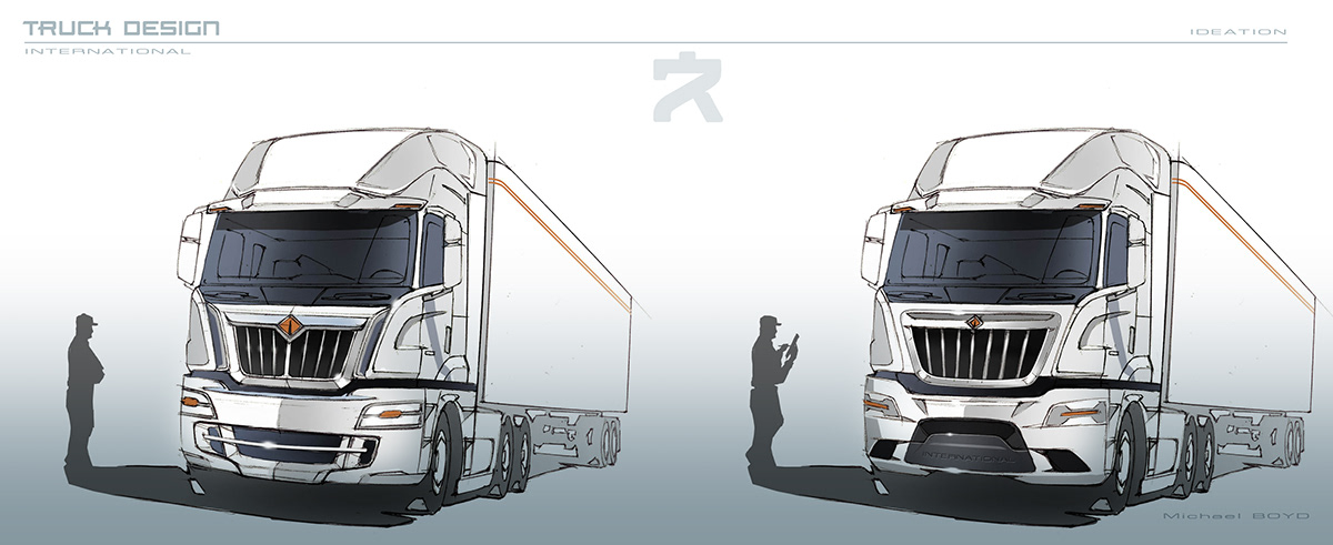 Truck design automotive   transportation digital rendering new future Hot lamps grill