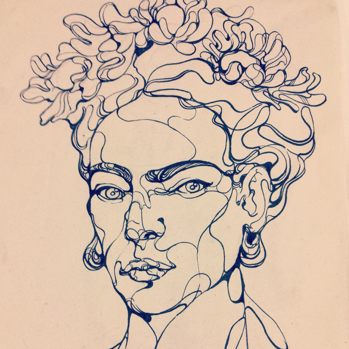 Frida Kahlo Drawing  ink