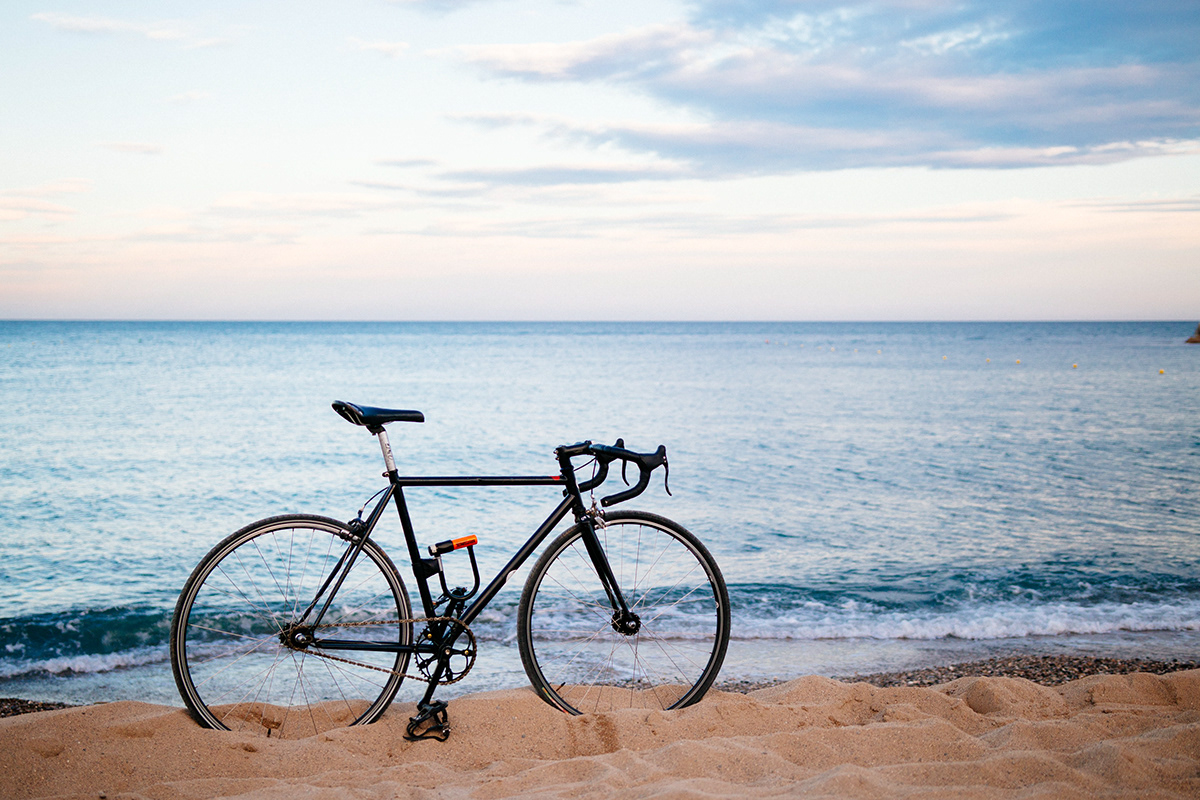 barcelona catalonia beach sea Europe bikes Bicycle spain