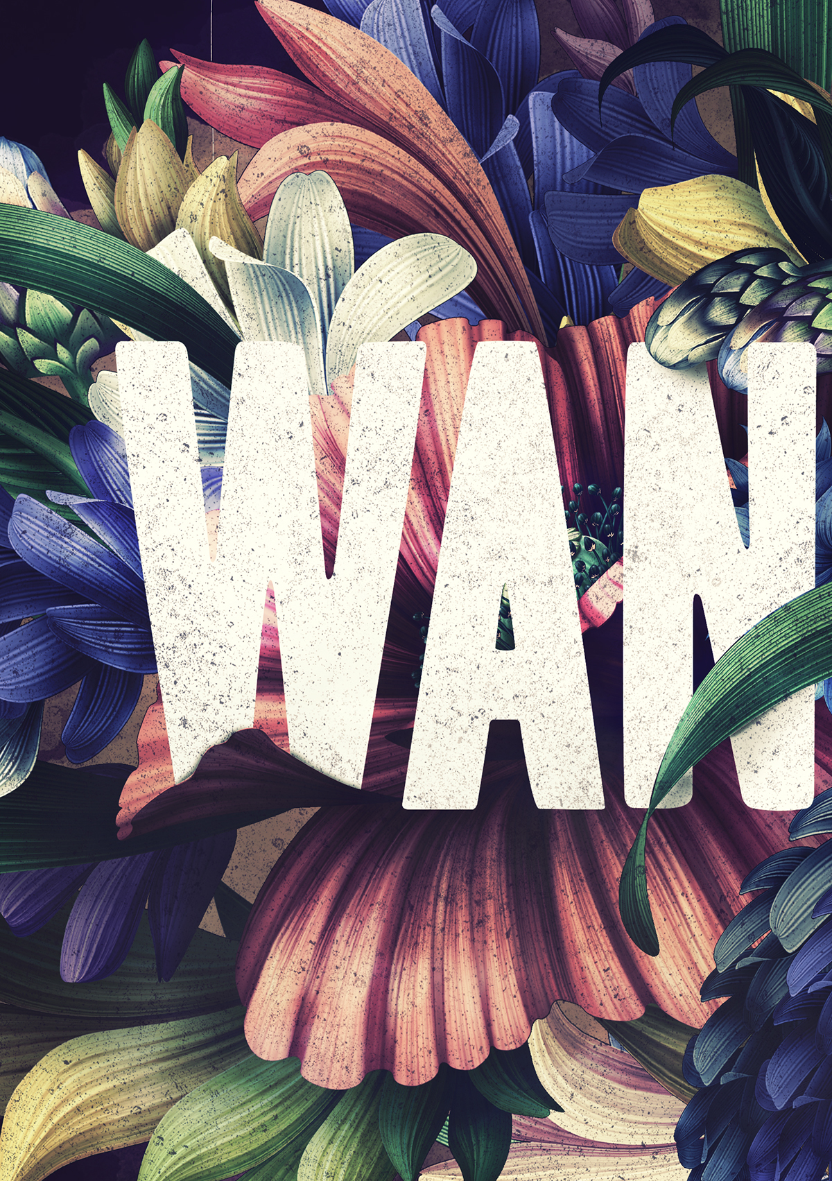 type lettering graphic design magazine colors Flowers wanderlus fabian delange spread